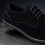 Pantofi barbati din piele naturala intoarsa - Model Negru103NVEL